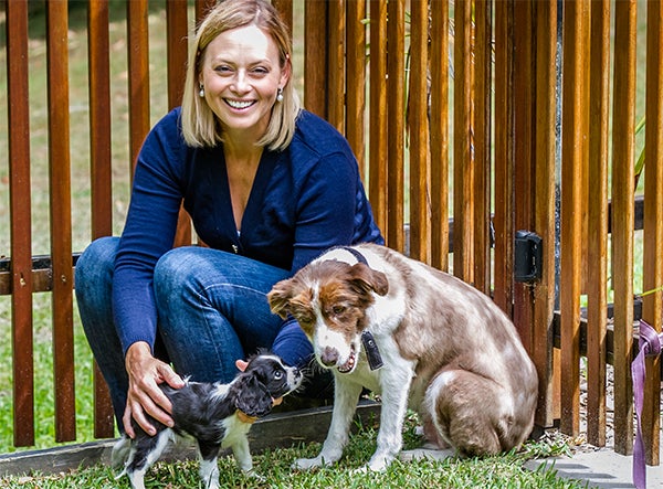 Dr. danielle, Wellness veterinarian,  with puppy