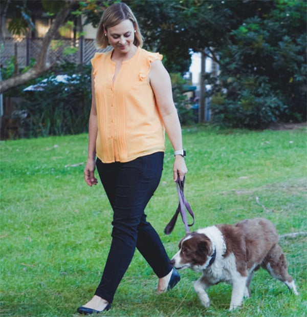 veterinarian walking dog