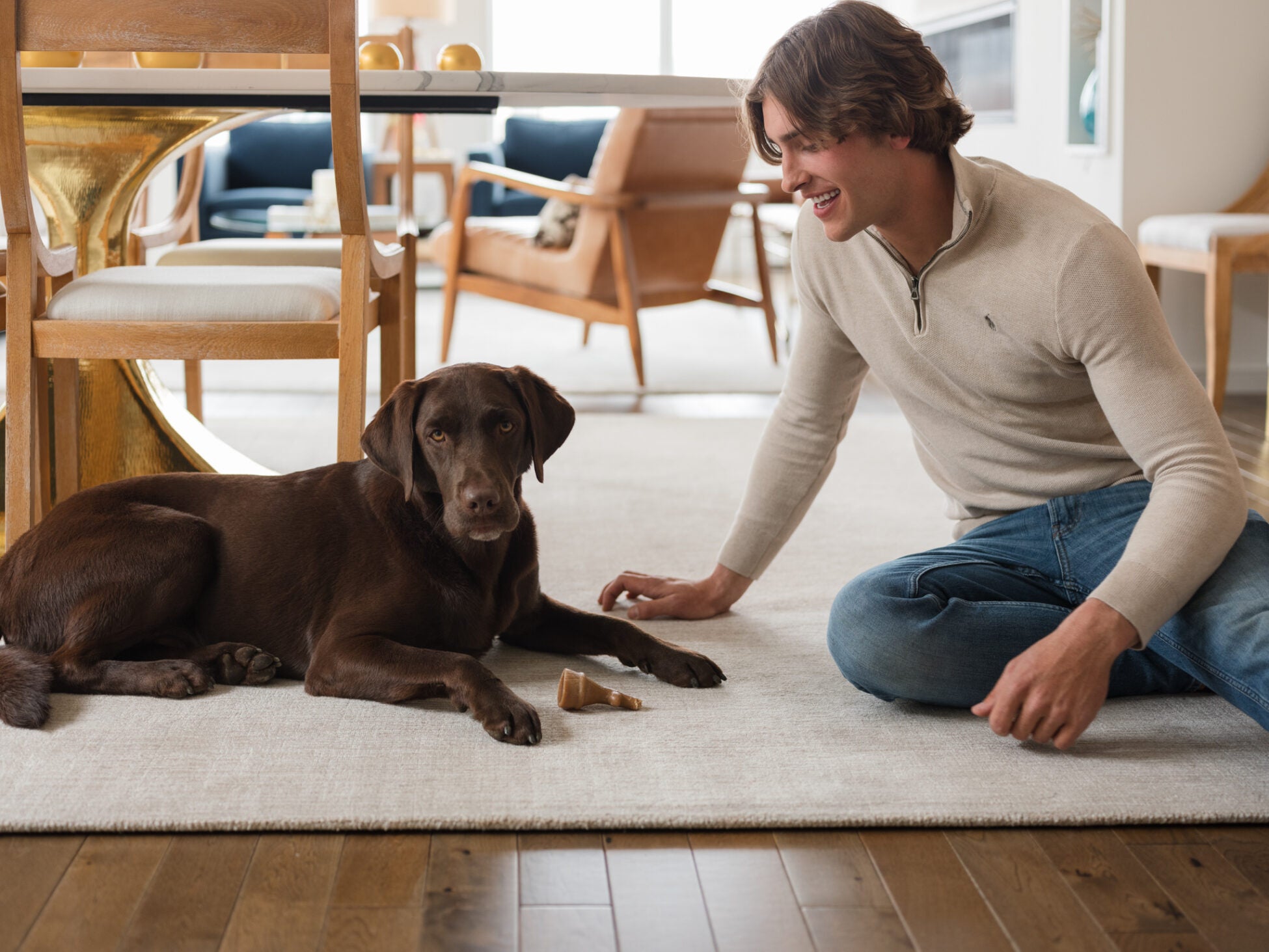 Exercise is one of the best options—ensuring the dog has no health issues, such as osteoarthritis, that may be aggravated as a result—as it not only supports their physical fitness but also provides great mental and social experiences. Seeing and smelling different things benefits their wellbeing, as does crossing paths with other dogs when out on a walk or at a dog park, says Dr. Bernal.