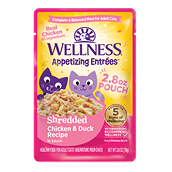 Wellness Appetizing Entrees shredded chicken and duck